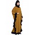 Designer kaftan abaya with Ruffled border- Golden Brown